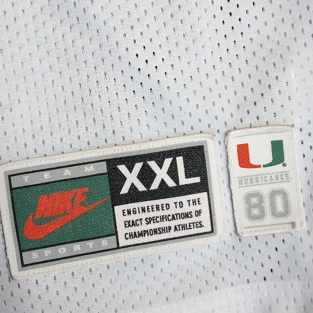 Vintage Nike Team Jim Kelly Throwback Miami Hurricanes Jersey